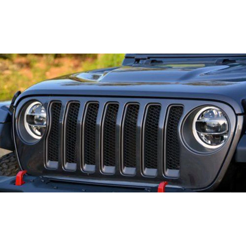 Front Grille Frame Headlight Ring Mesh Ring For Wrangler 2018 New Model Jeep Exterior Modification