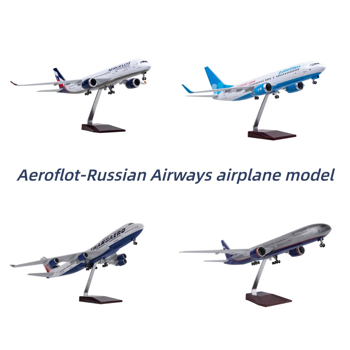 47cm Model Airplanes Aeroflot Russian A350 B777 B747 737 Resin Aircraft Model Diecast Plane With Stable Base For Souvenir Hobby
