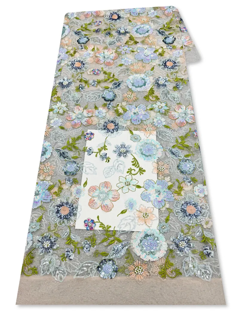 قماش دانتيل شبكي مطرز بالترتر المتلألئ متعدد الألوان لفساتين الزفاف الأوروبية والأمريكية، فساتين زفاف Cheongsams #5