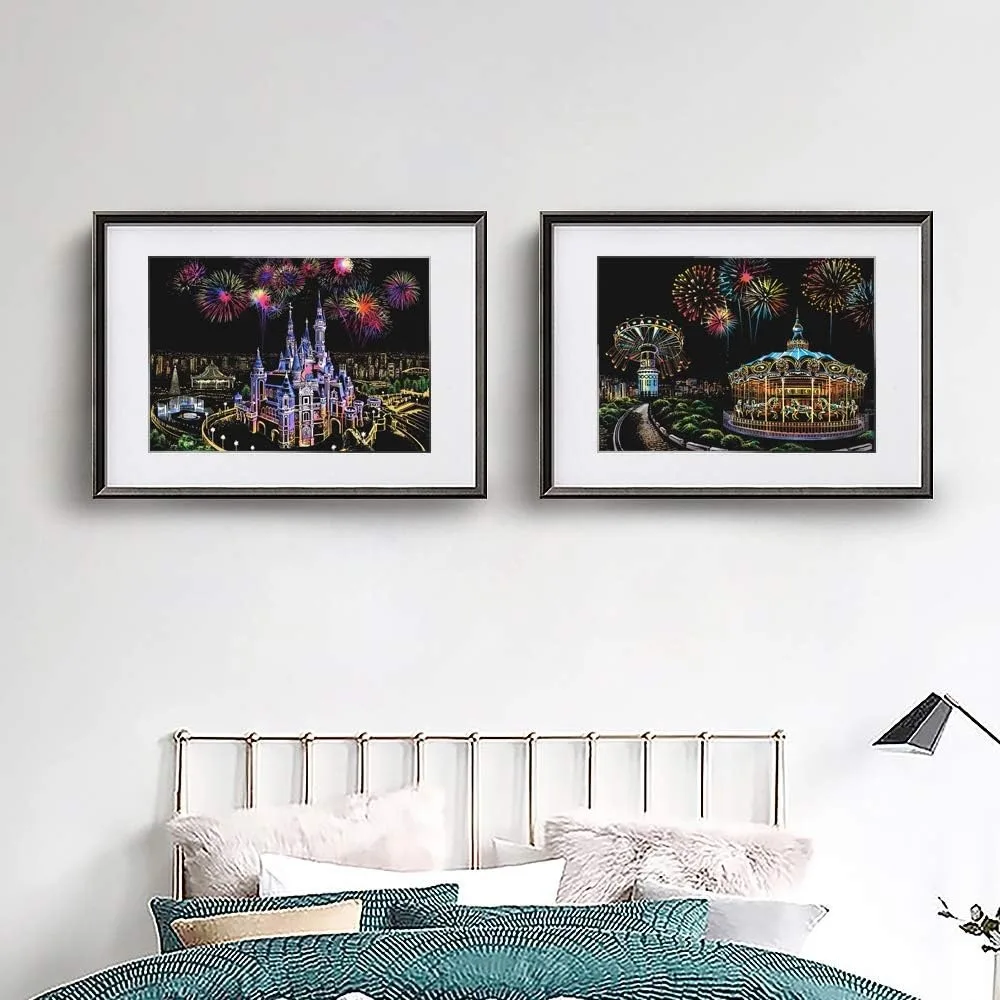 Бумага для рисования «Радуга» Scratch Art, 16 "x 11,2", доска для эскизов, скребок для ночных сцен для детей и взрослых, набор для гравировки и рукоделия