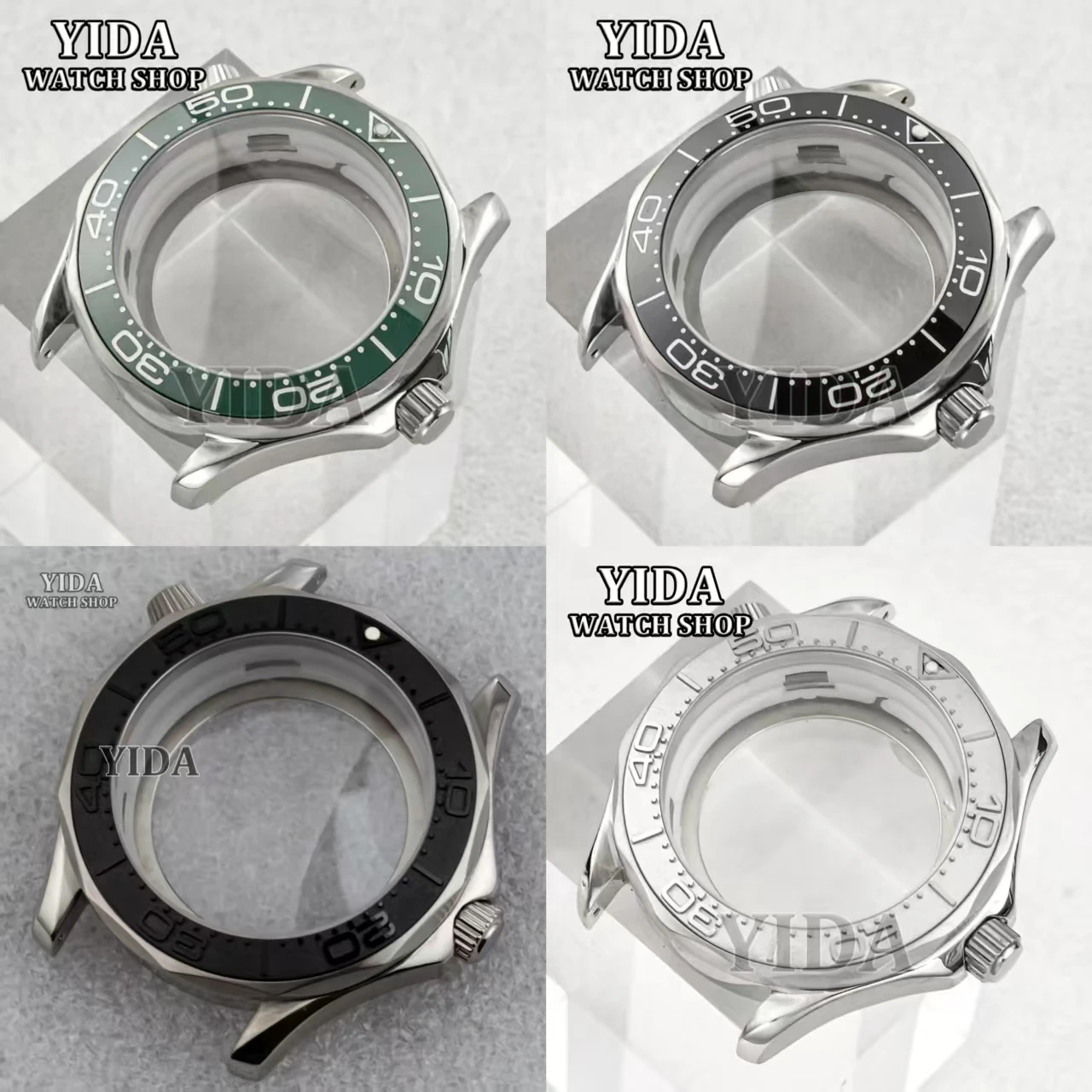 

Watch Case 316L Stainless Steel 10ATM Water Resistance Sapphire Crystal For Seamaster 300 NH35 Automatic Movement Replacement