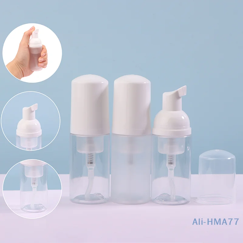 1pc Small Foam Dispenser Plastic Pump Bottles Mini Empty Soap Refillable Bottle For Travel Cleaning Cosmetics Packaging 30ml