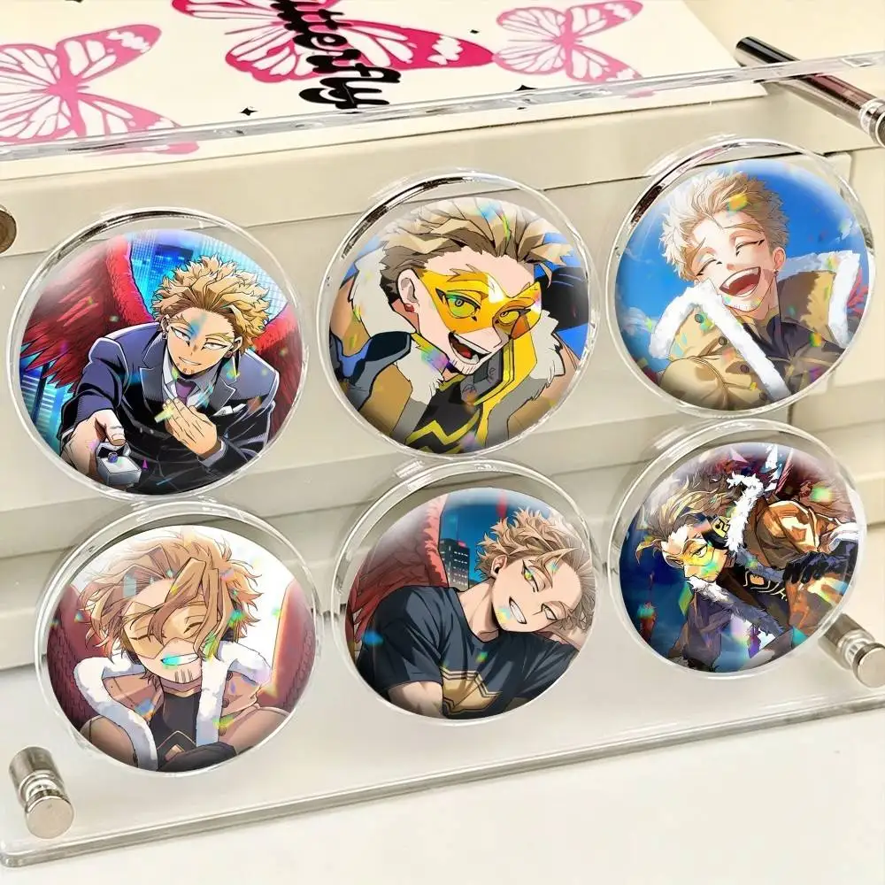 BNHA Hawks MHA  25 32 44 58 75mm Badges Personalized Round Brooches Pins Accessory Gift