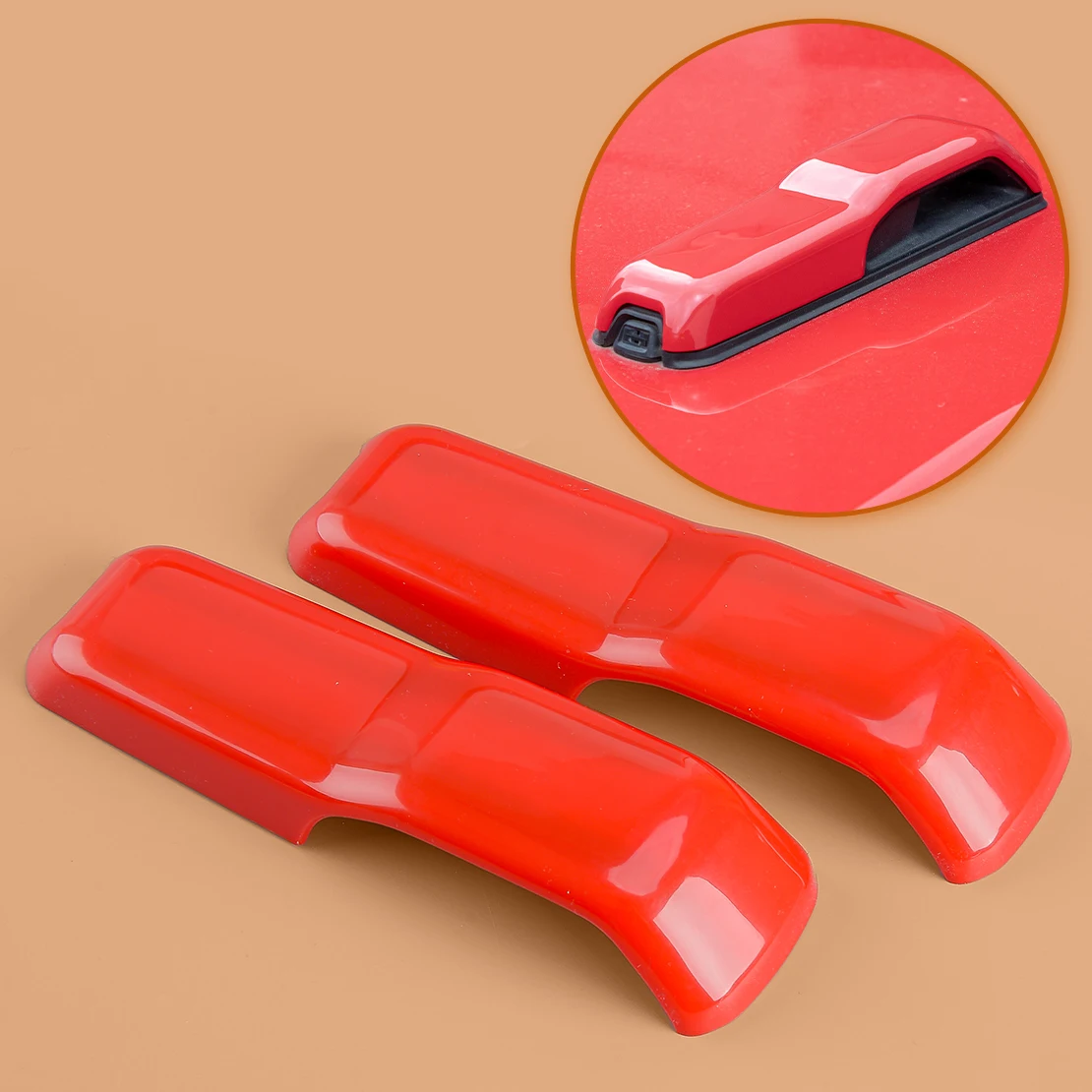 1 Pair Front Left & Right Engine Hood Hinge Decor Covers Trims Red Plastic Fit for Jeep Wrangler JL Gladiator JT 2020-2022 2023