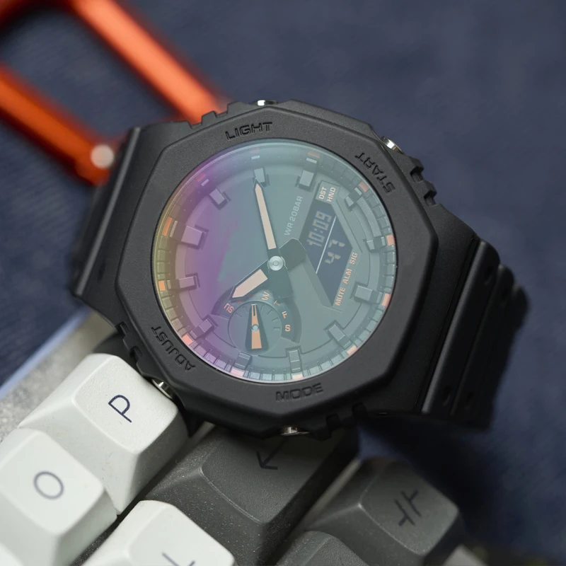 Casioak Rainbow Tempered Glass Screen Protector For G shock GA2100 Watch Protective Film GA 2110 GMAS2100 DW-5600 Anti-Scratch