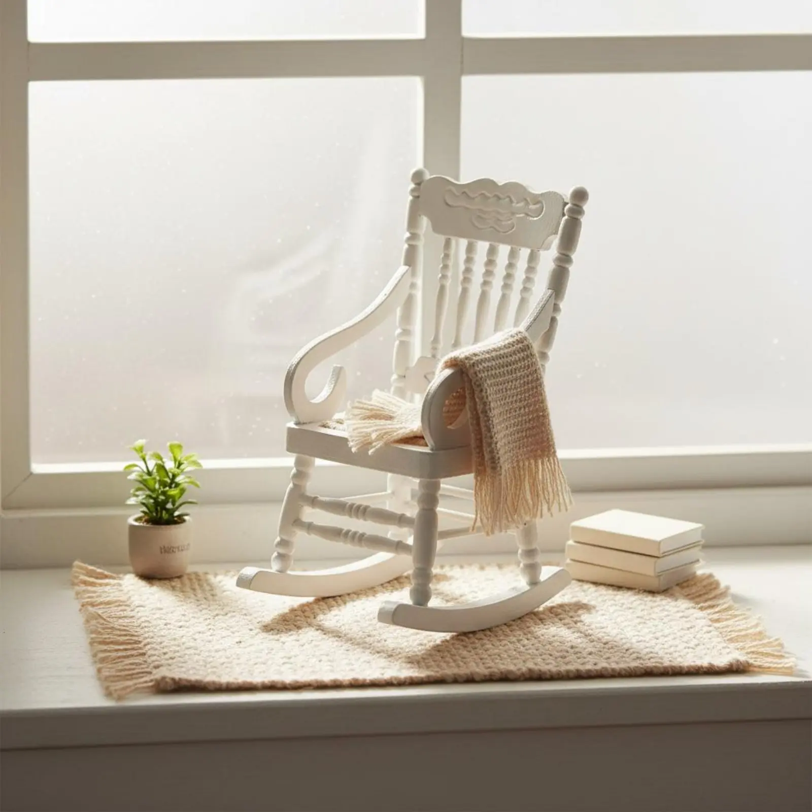 

1:12 Scale Rocking Chair Meticulously Crafted Intricate Miniature Rocking Chair Mini Wooden Rocking Chair Vintage Design Wooden