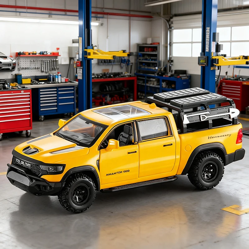 

1:32 RAM 1000 TRX Mammoth Picku, модель автомобиля из сплава, звук и свет, детская игрушка, коллекционные предметы, подарок на день рождения