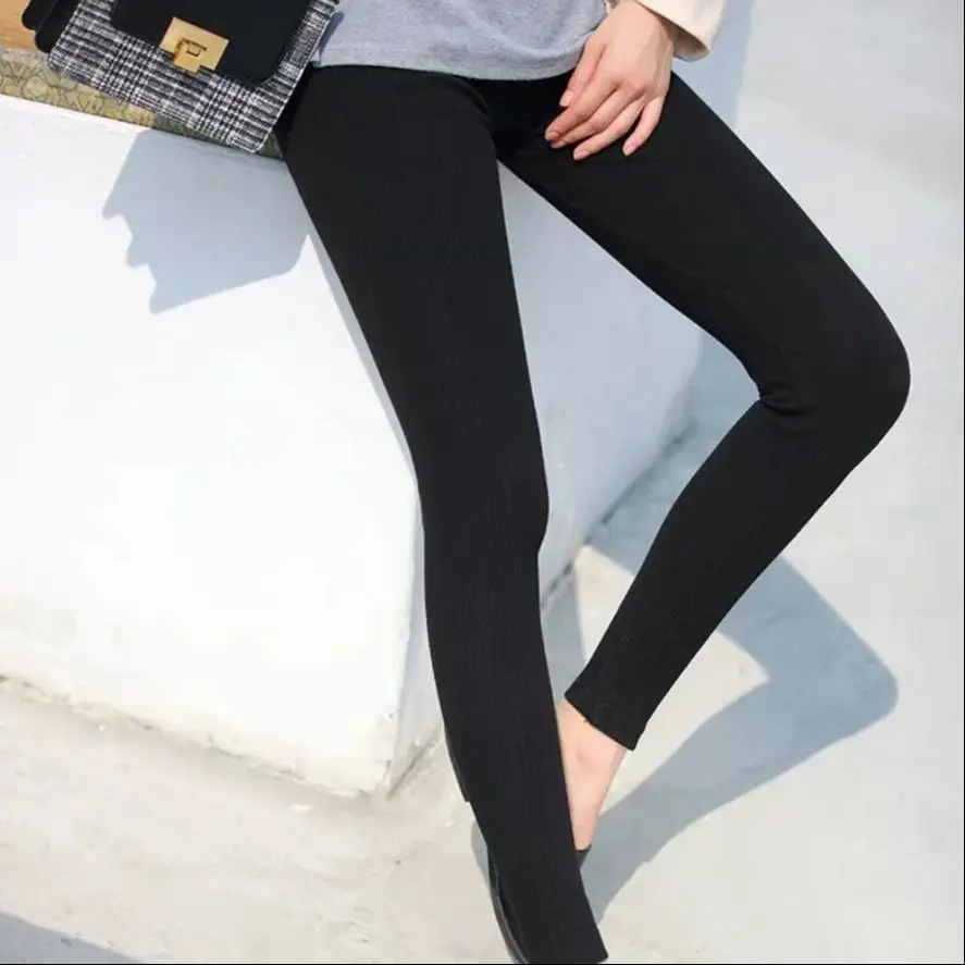 

Женские леггинсы в рубчик с высокой талией, эластичные, на резинке, весна-осень, теплые, модные, однотонные, повседневные, облегающие, офисные, длинные брюки