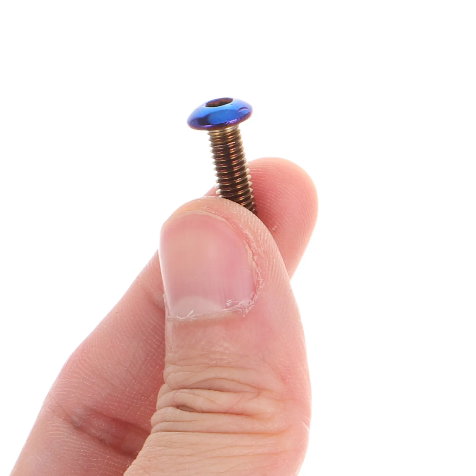 8Pcs M5x0.8 Round Steering Wheel Screws Colorful Baked Blue Racing Car Modified Fastening Screws Kit Car Fixing Bolts