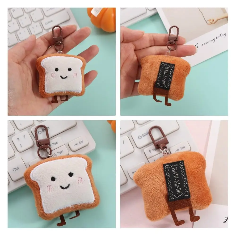 Ins Toast pan de peluche llavero de pan decoración lindo llavero oso Kawaii pan llavero niños