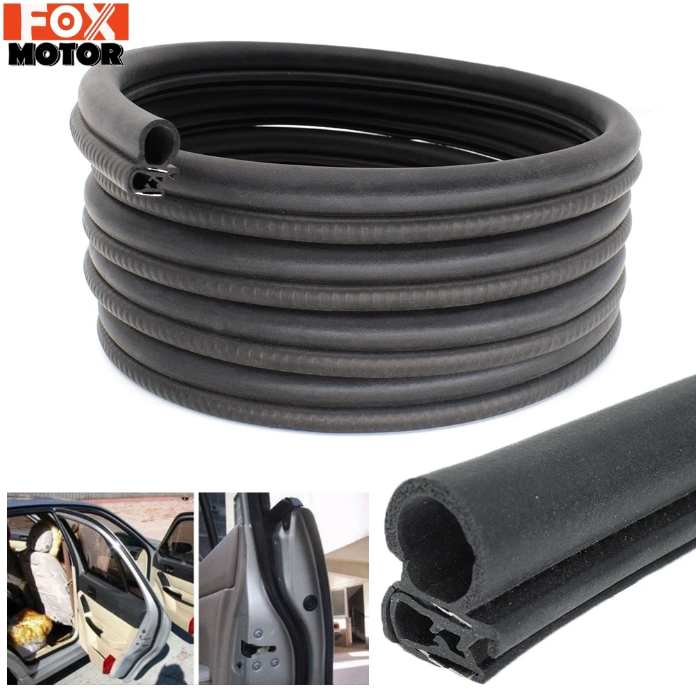 10 Feet Car Rubber Seal Strip Door Trim Weatherstrip EPDM Sealing with Side PVC Bulb Dustproof Noise Insulation Auto Accessories