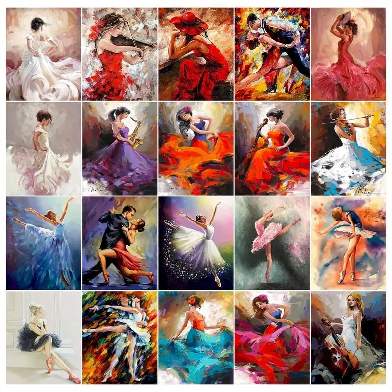 

RUOPOTY Diamond Painting New Ballet Girl Rhinestones 5D DIY Diamond Embroidery Sale Portrait Lovers Mosaic Home Decor