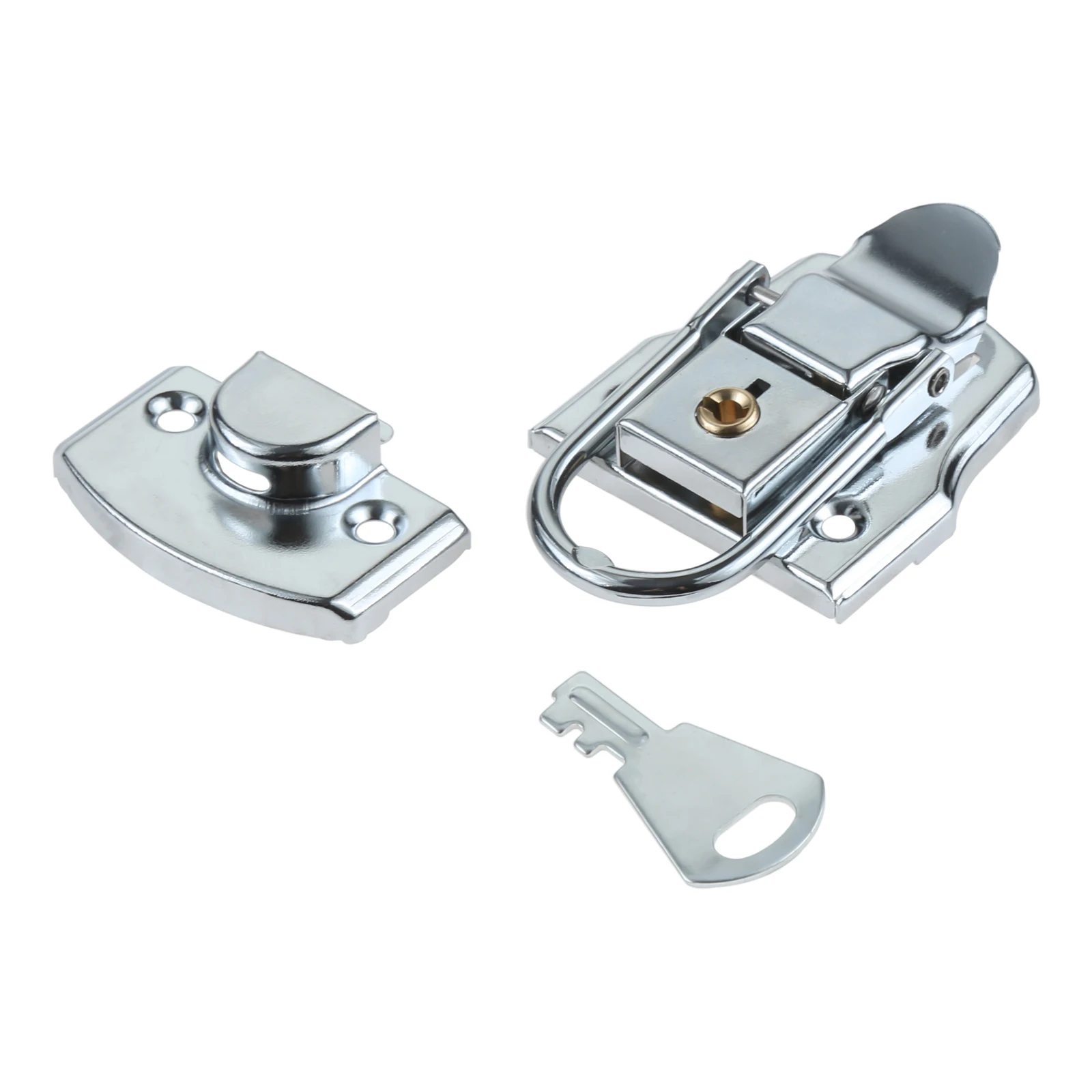 76mm*45mm Metal Box Toggle Latch Hasp with Key Safety Lock Buckle Aviation Case Electric Cabinet Toolbox Locker Wooden Furniture