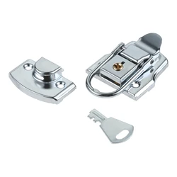 76mm*45mm Metal Box Toggle Latch Hasp with Key Safety Lock Buckle Aviation Case Electric Cabinet Toolbox Locker Wooden Furniture