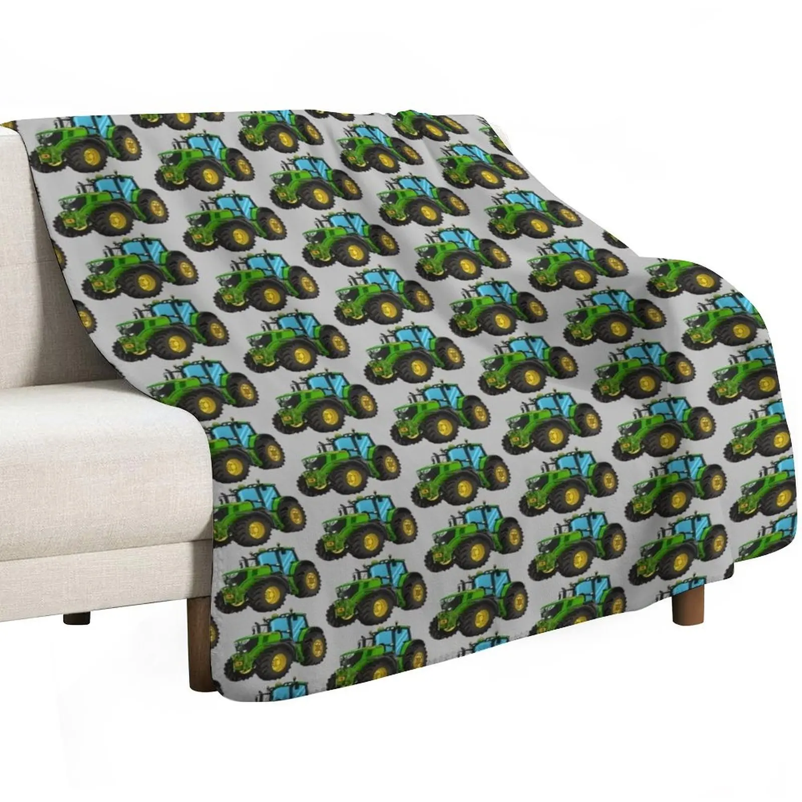 Tractor Green Tractor Drawing Throw Blanket christmas gifts For Decorative Sofa Bed Soft Plaid Cute Retros Blankets