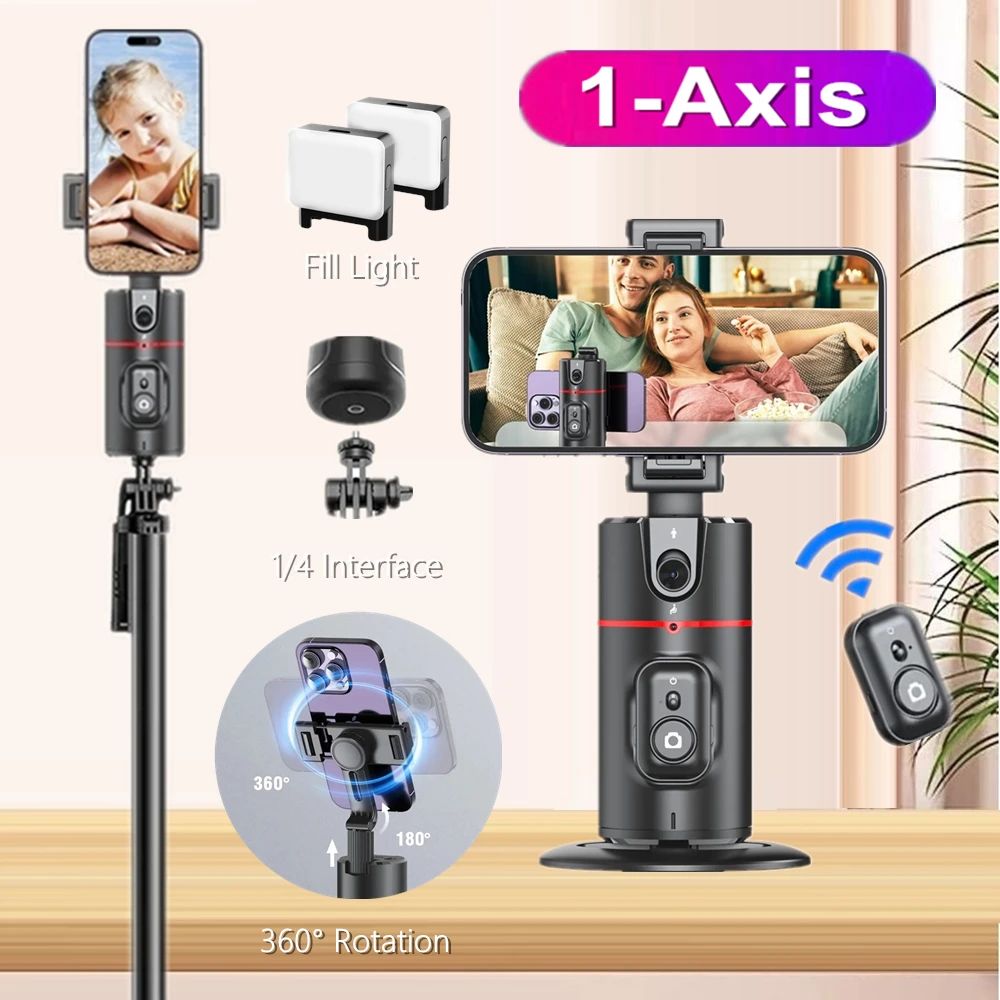 Auto Face Tracking selfie stick 360°Rotation SmartPhone Holder AI Follow-Up Video Vlog Live Gimbal Stabilizer Tripod for Mobile