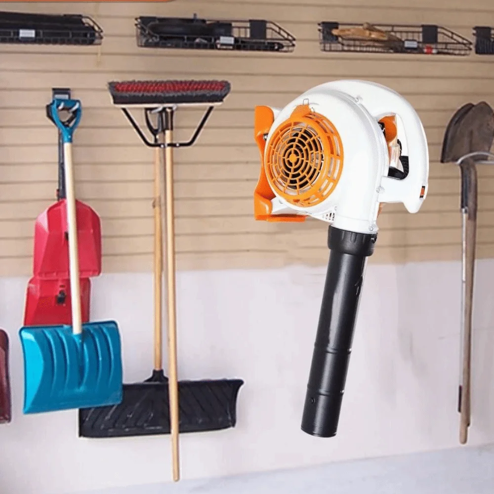 

Heavy Duty Leaf Blower Hanger Protective Mount Tool Storage Blower Rack Supports 150 Pounds Orange Color Wall Bracket