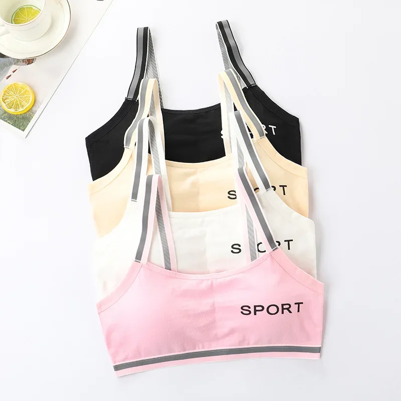 Girls Underwear Female Development Adolescent Students Pure Cotton Bra Big Girl sports Letter Bra Teen Girls Clothing