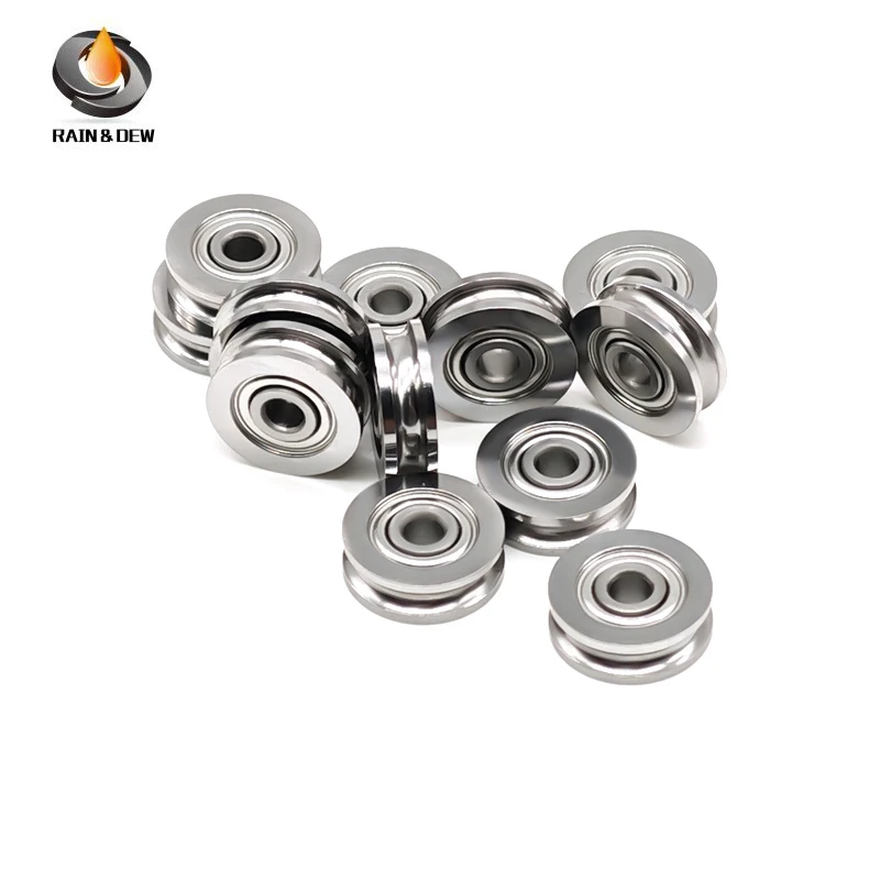 5PCS SU3-12ZZ Roller Bearing 3X12X4 mm Guide Rail Pulley U-shaped Bearing SU3-12 SU3-12Z