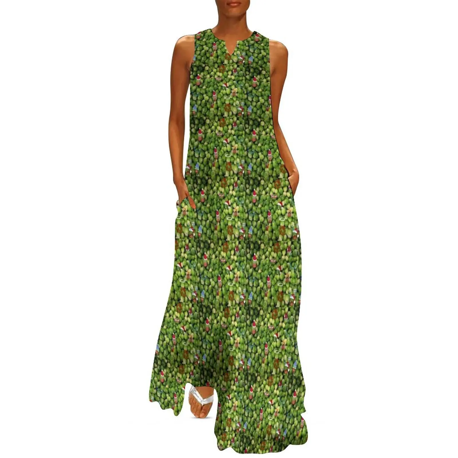 

Brussel Sprouts ( Merry Christmas) Long Dress long sleeve dress Women's summer long dress