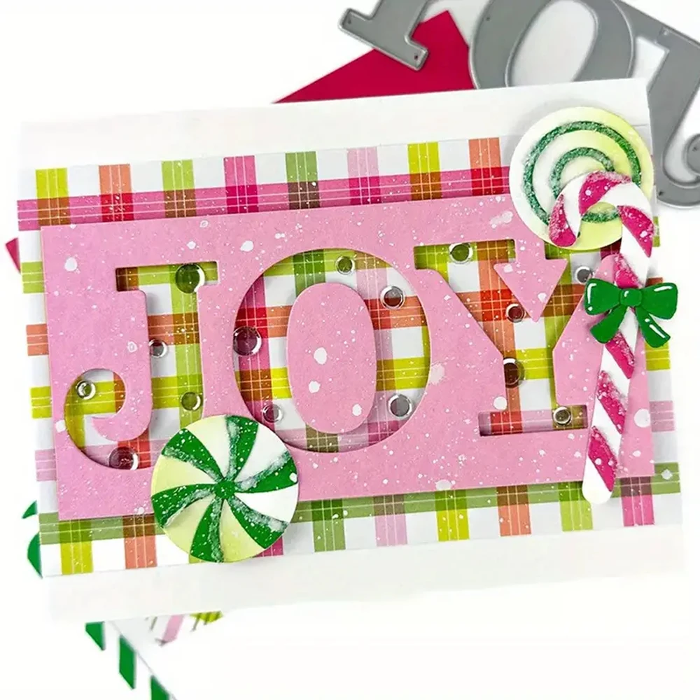 Candy Cane Banner Frame Metall-Stanzformen-Set für DIY Scrapbooking, Weihnachten, Papieralbumherstellung, Vorlagen, Bastelprojekte
