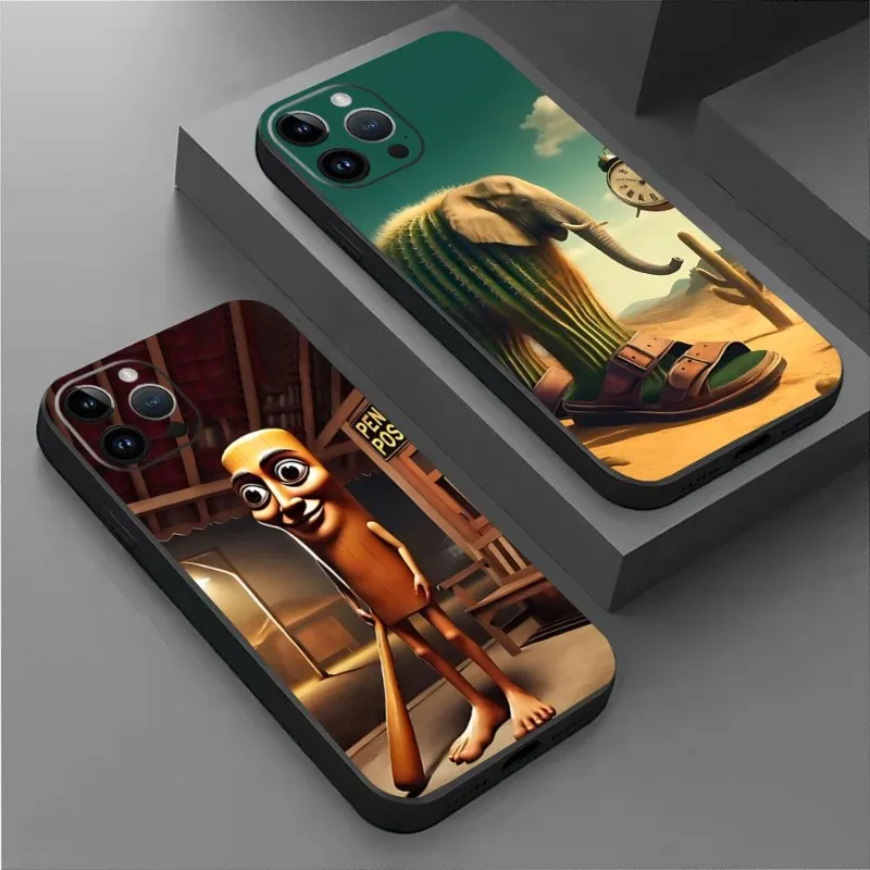 Modische Tung Tung Sahur Handyhülle für iPhone 17 16 15 14 13 12 11 Pro Max Mini SE 7 8 Plus 17E Stoßfeste Rutschfeste Weiche Schutzhülle