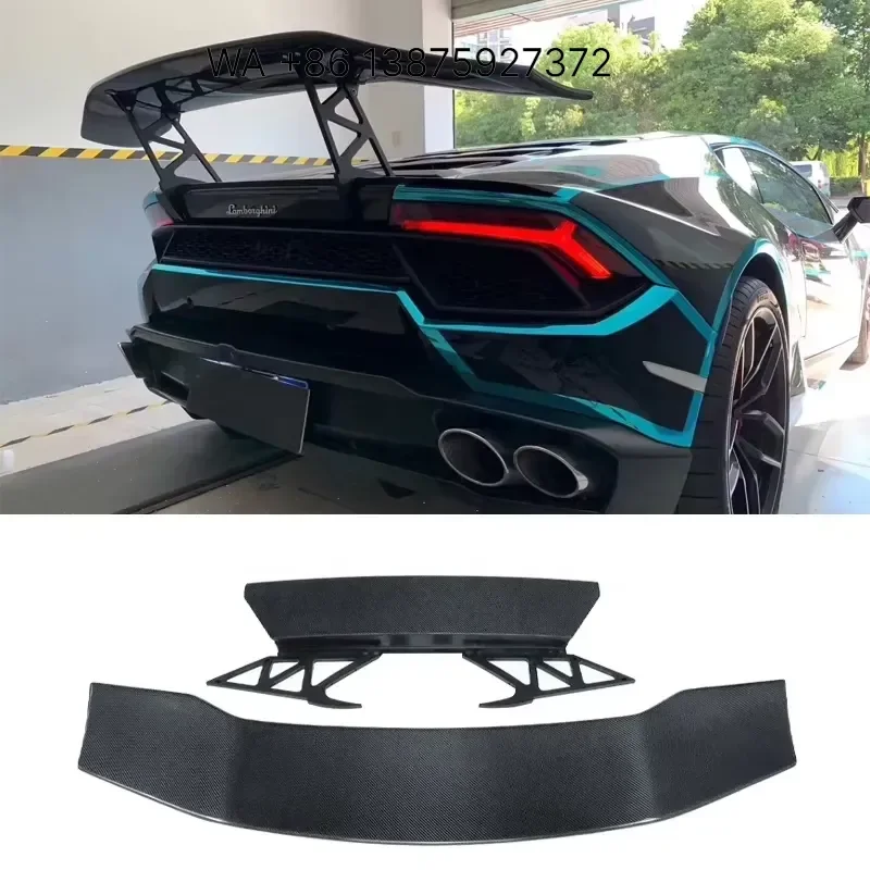 Wmwmnu for DMC Style Dry Carbon Fiber Rear Spoiler for Huracan LP580 LP610 Trunk Lip Guide Wing