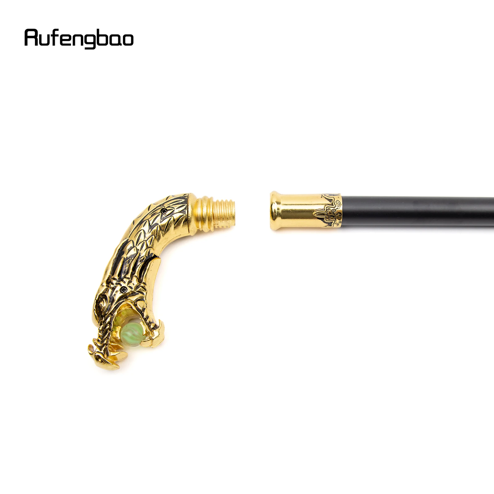 Golden Black Dragon Handle Luxury Walking Stick Party Decorative Cane For Halloween For Cosplay And Parties, For Cosplay & Party
