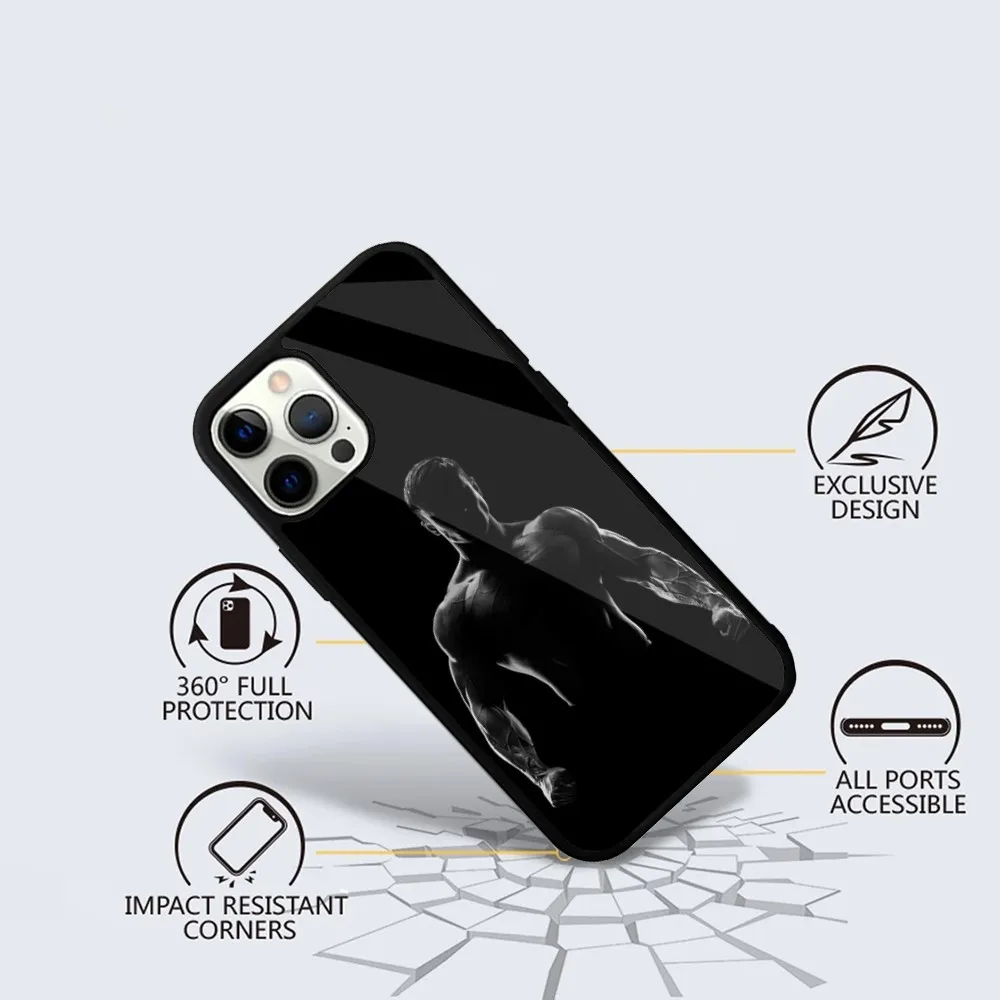 Bodybuilding Gym Fitness Phone Case For iPhone 15,14,13,12,11,Plus,Pro,Max Mini Magsafe Magnetic Wireless Charging