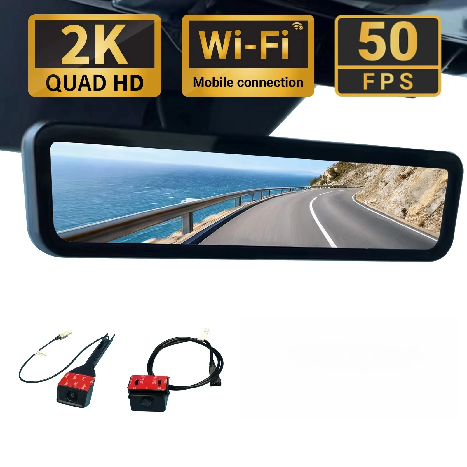 H10 Pro 9.2'' 2K WiFi Mirror Dash Cam Separate Rear View Streaming Camera For Toyota Land Cruiser 300