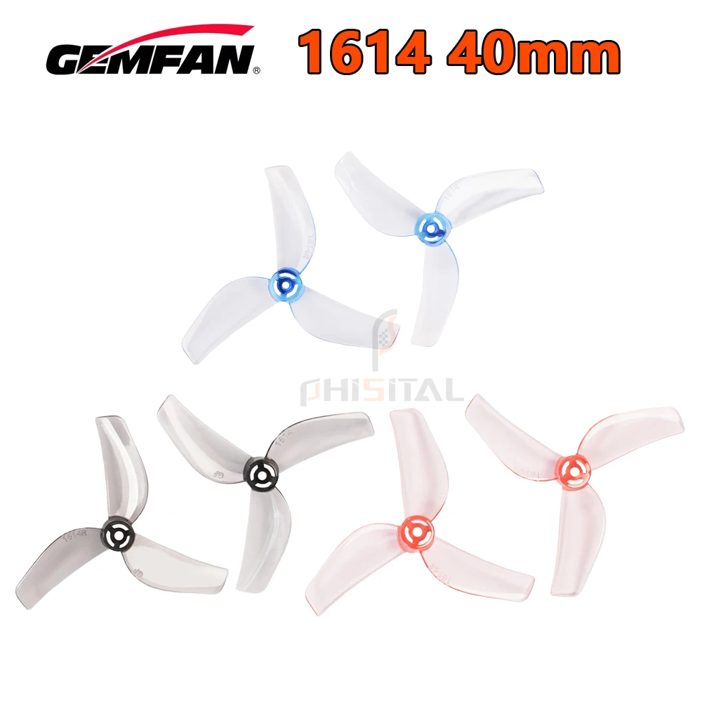 16pairs/8Pairs Gemfan 1614 40mm 3-Blade PC Propeller T-Mount 1mm 1.5mm 0805 Motor for FPV RC FreestyleTinywhoop Drones BETAFPV