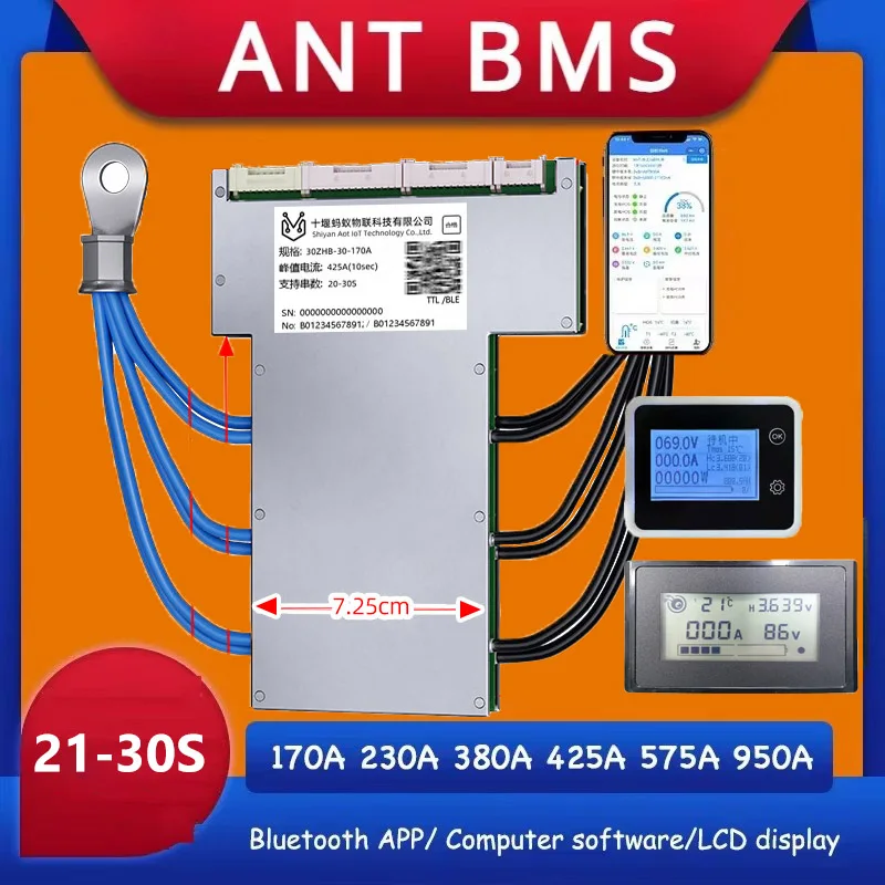 

Smart 20S ~ 30S ANT BMS Lifepo4 li-ion LTO Battery Protection Board 1050A 380A 170A Bluetooth APP Phone 24S 26S 28S 84V 96V 126V