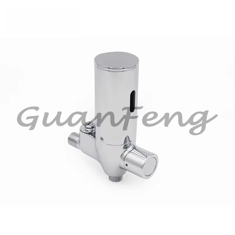 Automatic motion infrared sensor flushing hand urinal flusher flushing valve with manual button G1/2 inlet DC6V battery
