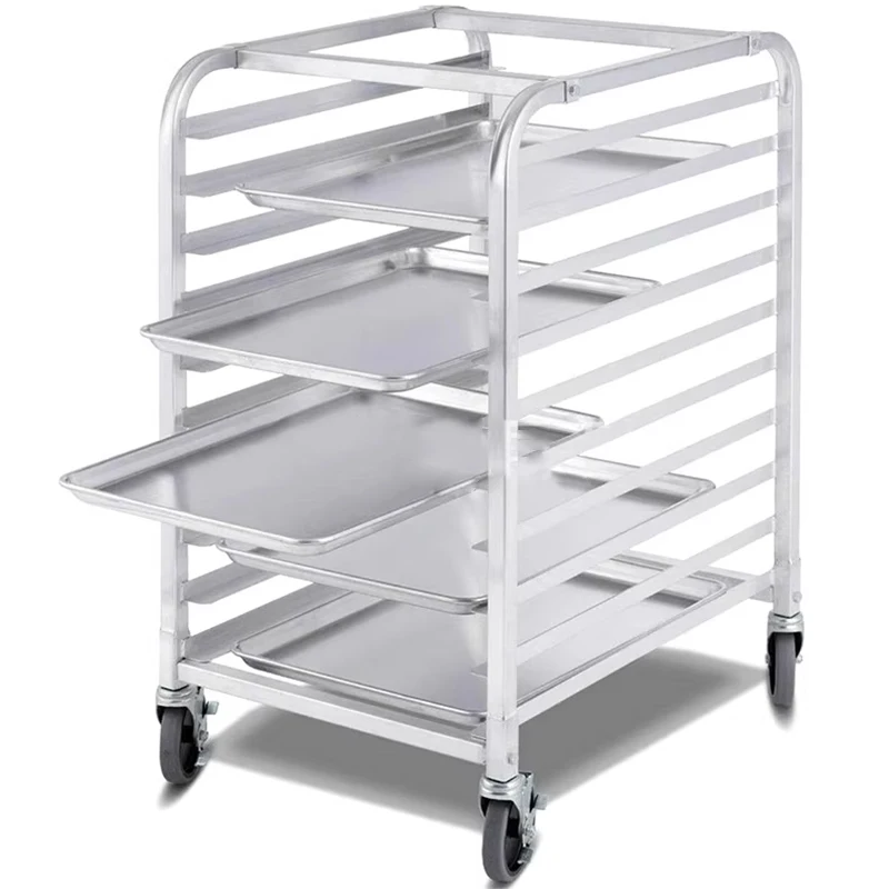 10 layers/20 layers Kitchen tray cart Bun Pan Rack Commercial Bakery Racks with Wheels Aluminum Racking Trolley for Kitchen Rest