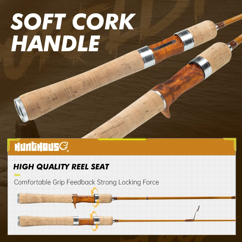 Hunthouse UL سمك السلمون المرقط الصيد رود 7 + 1 دليل الغزل الترا ضوء إغراء WT 0.2-0.8 جرام 1.65 متر ألياف الكربون 0.7 مللي متر أعلى باس الأسماك معالجة #3