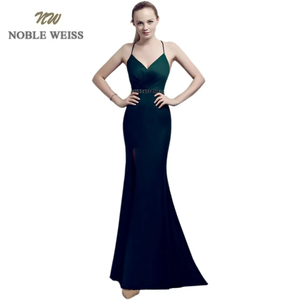 

prom dresses long sexy vestido formatura v-neck mermaid side slit beading backless sweep train prom gown