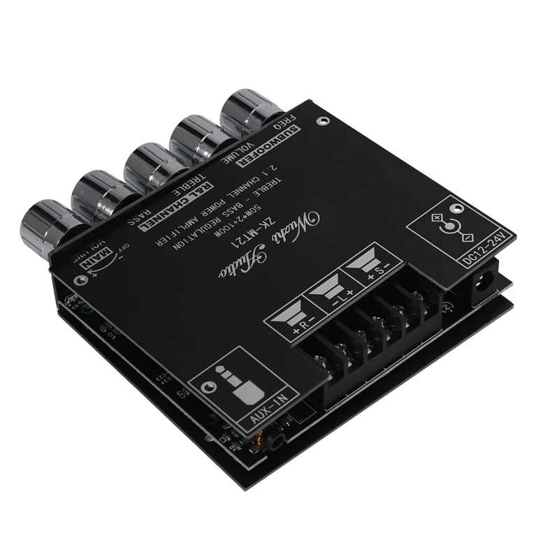 لوحة مضخم صوت بلوتوث ، 2X ، ZK-MT21 ، 2.1 قناة ، بلوتوث 5.0 ، 50WX2 + 100 واط ، ستيريو الطاقة ، باس أمبير ، AUX