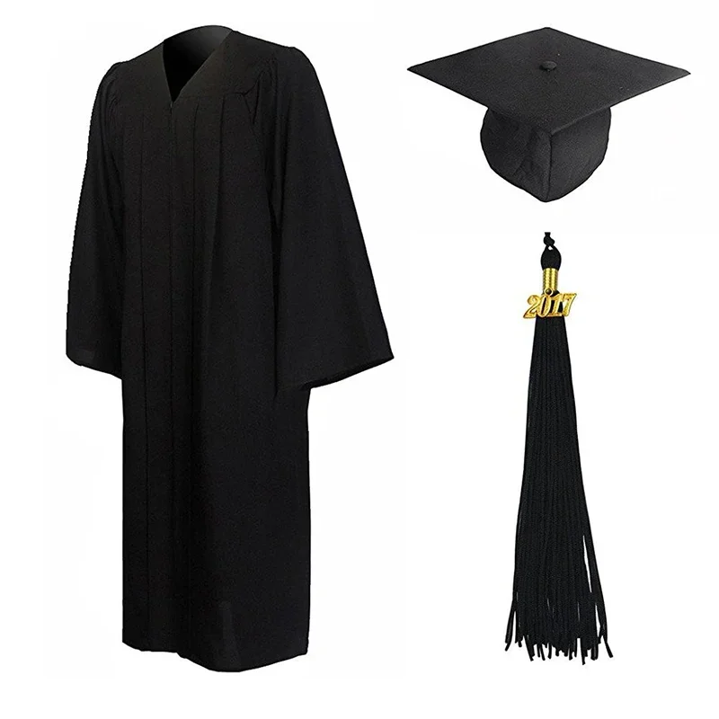 1 Set Universal Degree Gown Comfortable Graduation Hat Cardigan 2023 Graduation Ceremony Academic Dress Top Hat Photography