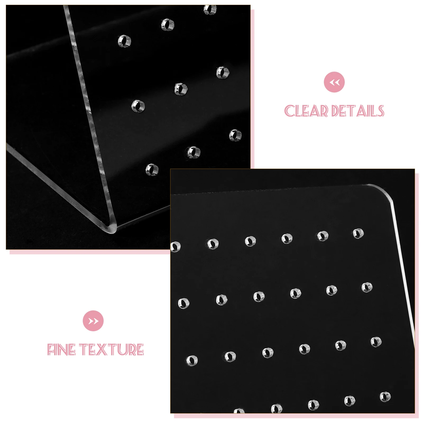 

5pcs Clear Acrylic 120-Hole Holder Stand Organizer Display Rack Jewelry Hanger Earring Board Transparent