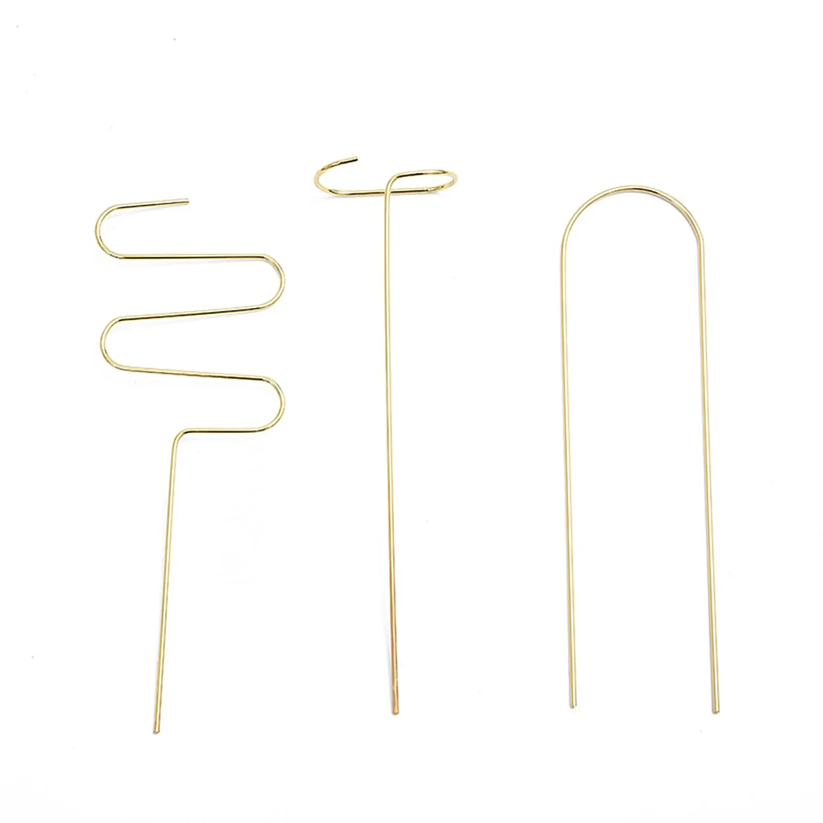 3-Piece Set of Gold Plated Metal Plant Trellis Durable Rustproof in 3 Shapes Great Gift for Gardening Enthusiasts 28CM High