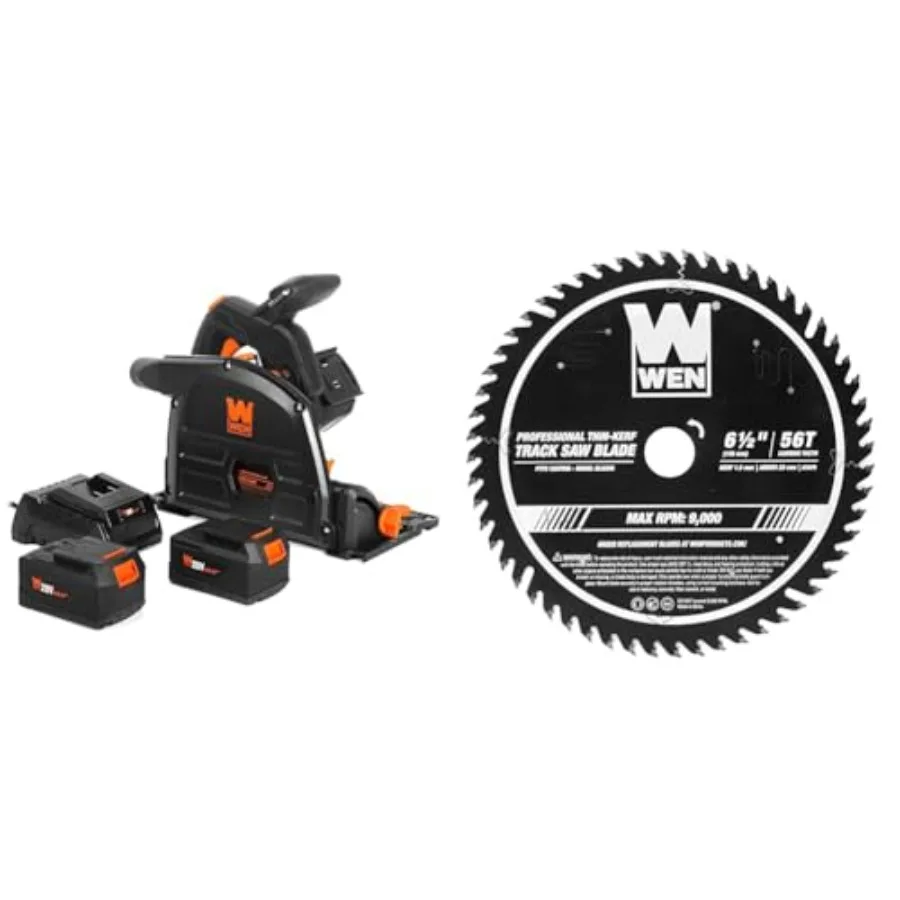 

Cordless 6.5-Inch Track Saw Brushless with Variable Speed Two 20V Max 4.0 Ah Batteries and BL6556 6.5-Inch 56-Tooth Carbide