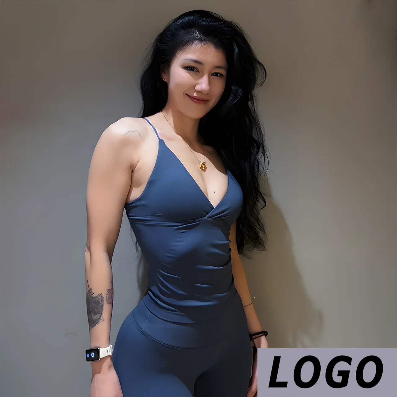 DF-LGOO Vision Women Twist Front Longline Yoga Tank Top Thin Strap Push-up Quick Dry High Elastic Gym Running Fitness Sports