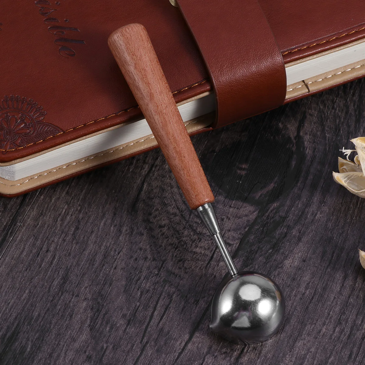 

Sealing Wax Spoon Stainless Steel Wood Handle Special Designed for Seal 12x2.8cm Melt Pour Wax Seal Accessories