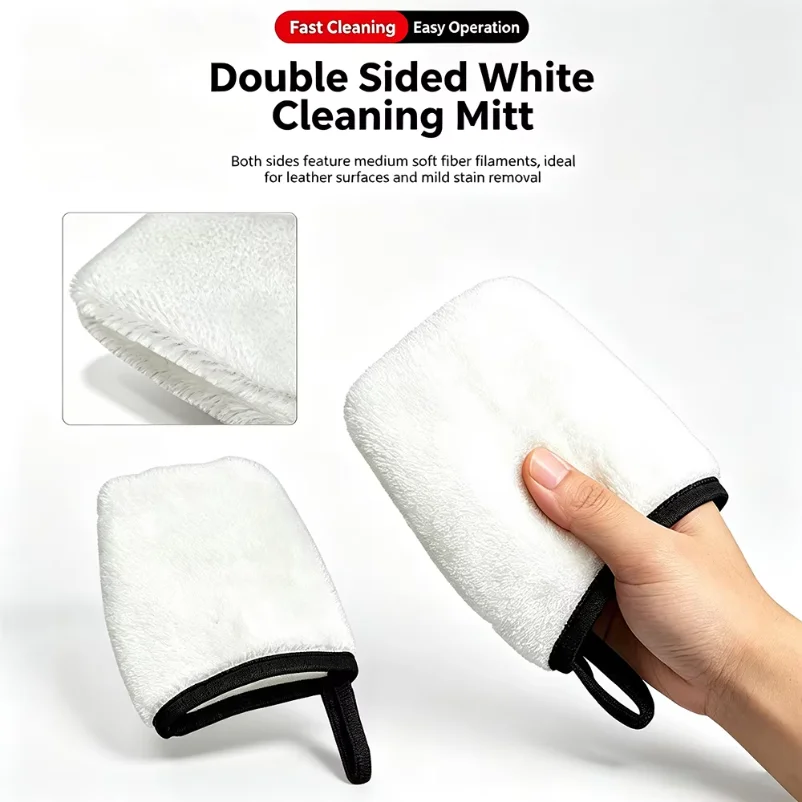 AUTOBRIGHT Microfiber Car Cleaning Mitt Double Sided Dust Removal Glove Gentle On Leather Plastic Fabric Interior Surfaces