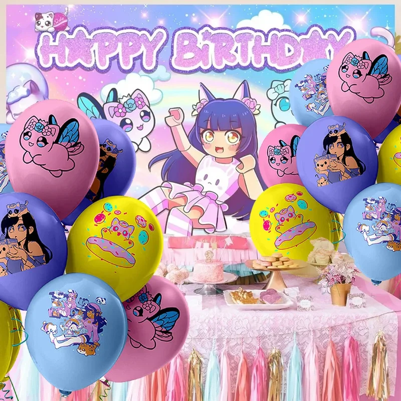 12pcs Pixel Aphmau 12 Inch Latex Balloons Set Birthday Party Wedding Colorful Baby Shower Decoration Kids Toys Blow Air Balls