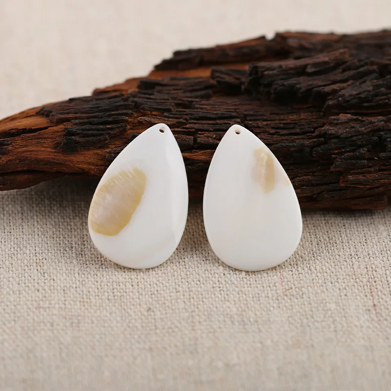 

B&F Water Drop Shell Pendant Beads, Handmade Natural stones beads, Polished Stones for jewelry Making Supplies