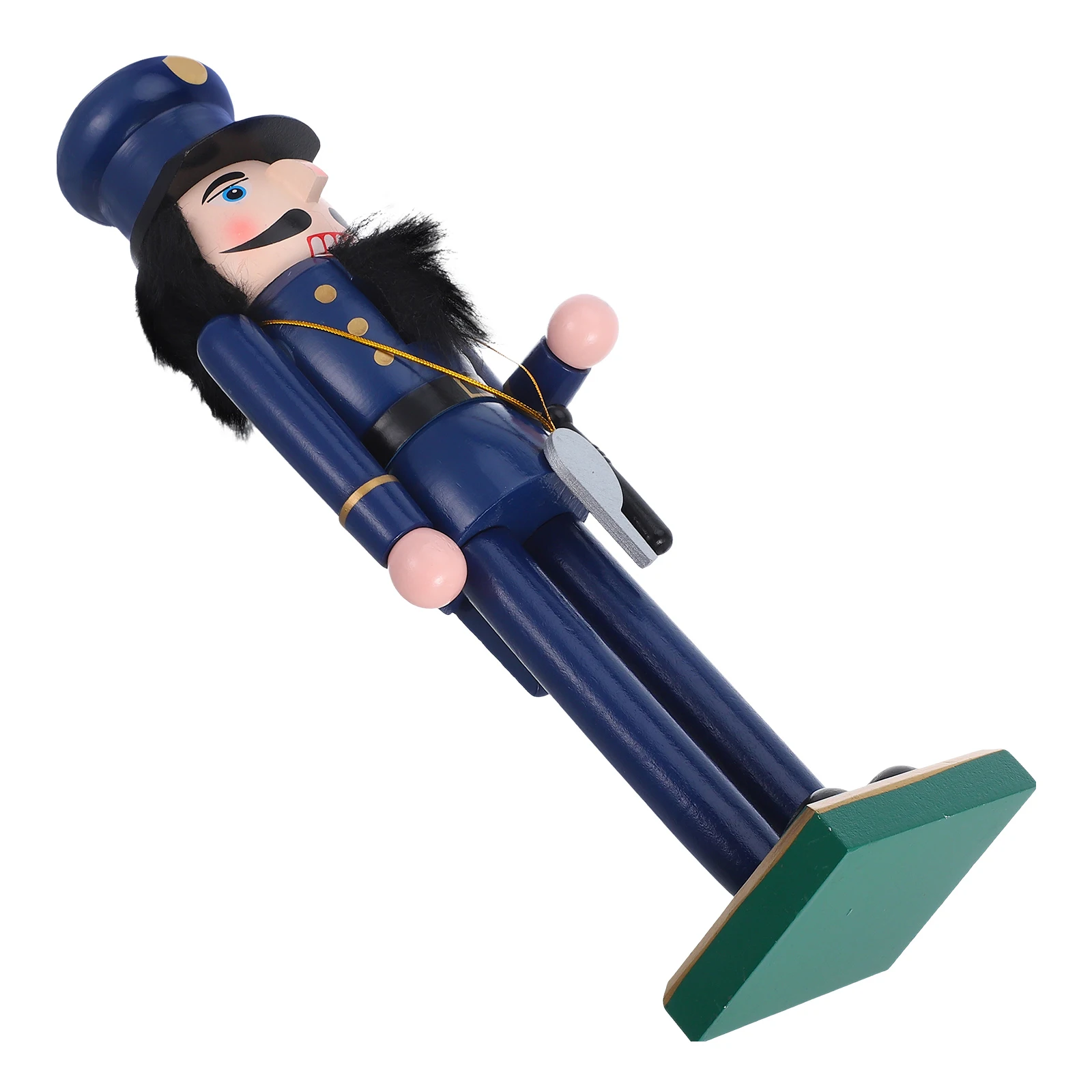 

36Cm Police Nutcracker Ornament Wooden Christmas Decoration Figure Holiday Tabletop Shelf Decor Home Office