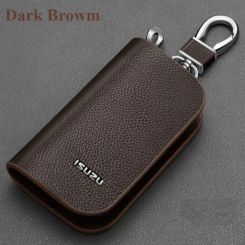 

Car Leather Key Case Zipper Key Cover for Isuzu D-MAX Blade BEV MHEV WFR Mu-X Remote Control Protective Bag Gift 2025
