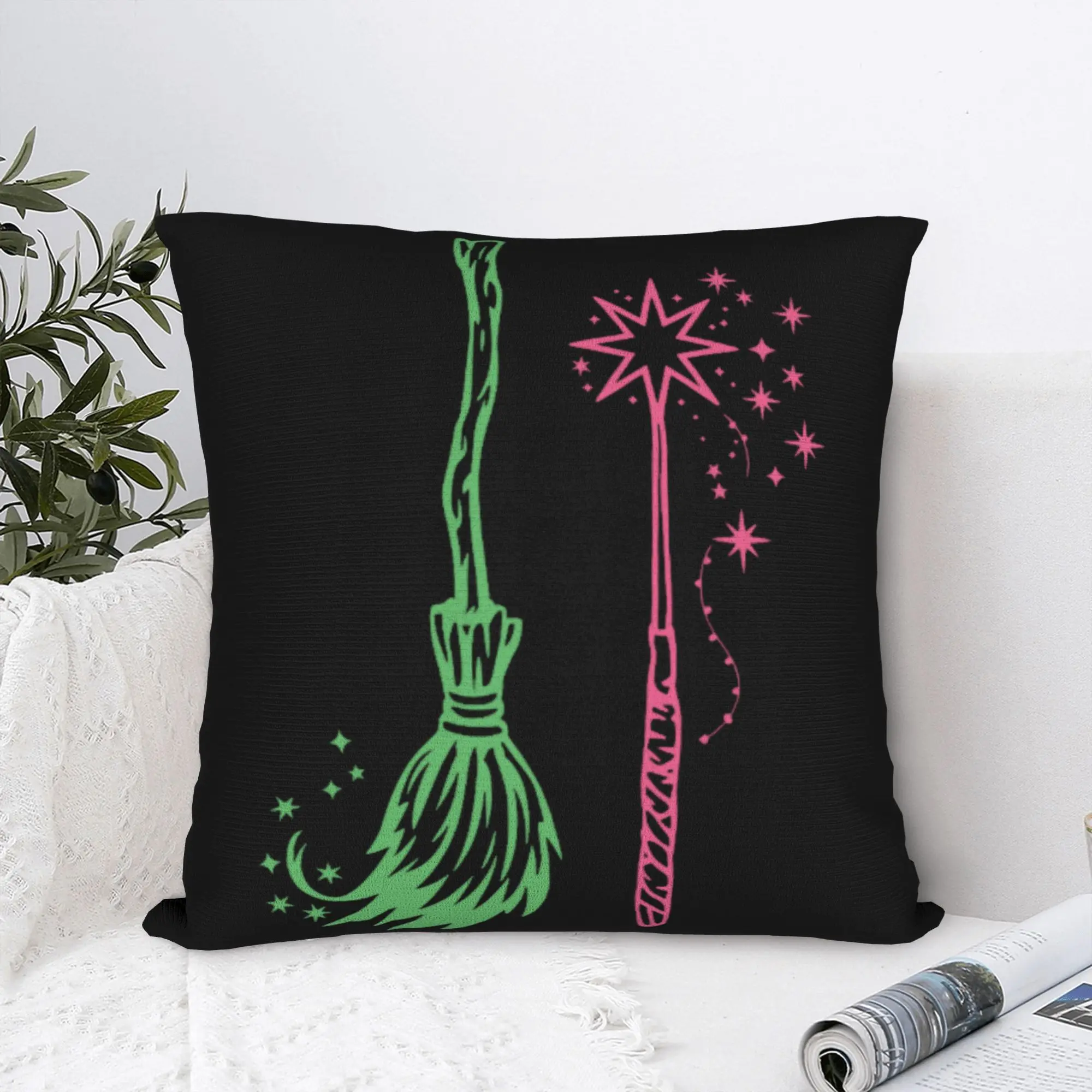 

W-Wicked 2 Musical Movie Glinda Elphaba Pillow Cover Morden Pillow Case For Office Car Home Decor Comfy Pillowcases Gift