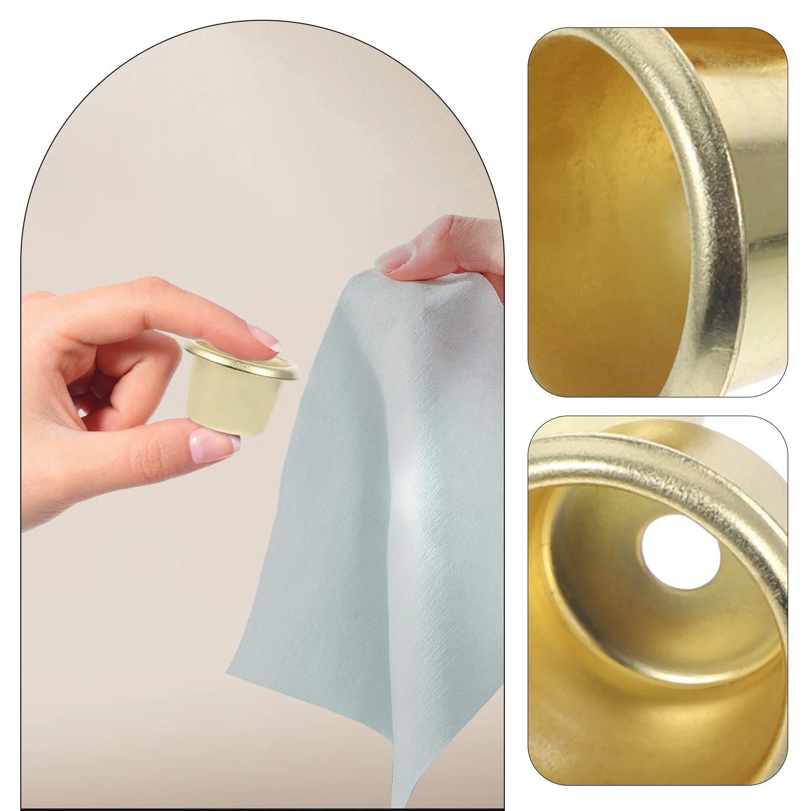 

10pcs Metal Cups Decorative Iron Holder For Diy Home Use Solid Color Candlestick Container Drip Proof